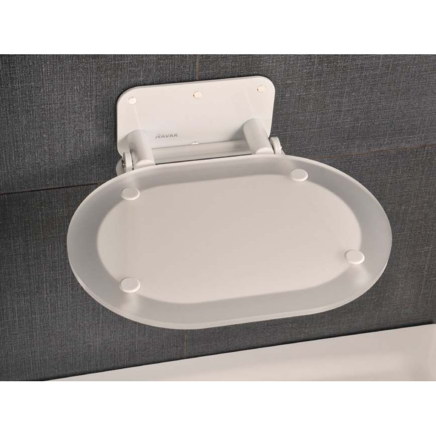 Ravak B8F0000028 - Asiento plegable para ducha OVO blanco
