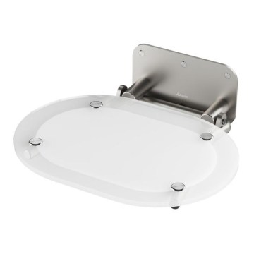 Ravak B8F0000029 - Asiento de ducha abatible OVO en acero inoxidable