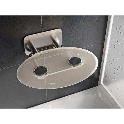 Ravak B8F0000048 - Asiento abatible para ducha OVO en acero inoxidable