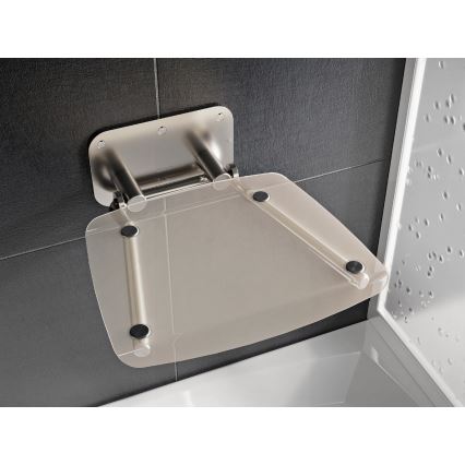 Ravak B8F0000051 - Asiento de ducha abatible OVO acero inoxidable