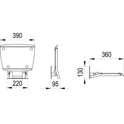 Ravak B8F0000051 - Asiento de ducha abatible OVO acero inoxidable