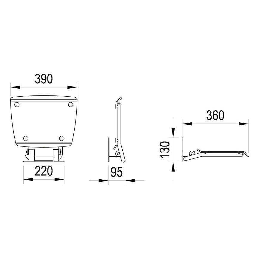 Ravak B8F0000051 - Asiento de ducha abatible OVO acero inoxidable