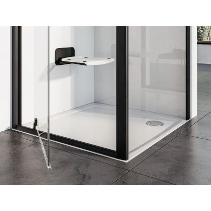Ravak B8F0000060 - Asiento de ducha abatible OVO negro