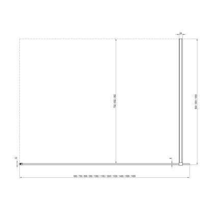 Ravak GW9WA030SZ1 - Mampara de ducha WALK-IN 100x200 cm negra