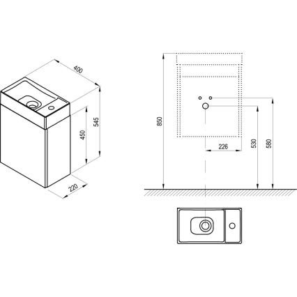 Ravak - Mueble de baño con lavabo VEDA blanco