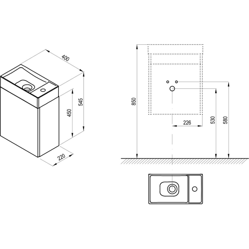 Ravak - Mueble de baño con lavabo VEDA blanco