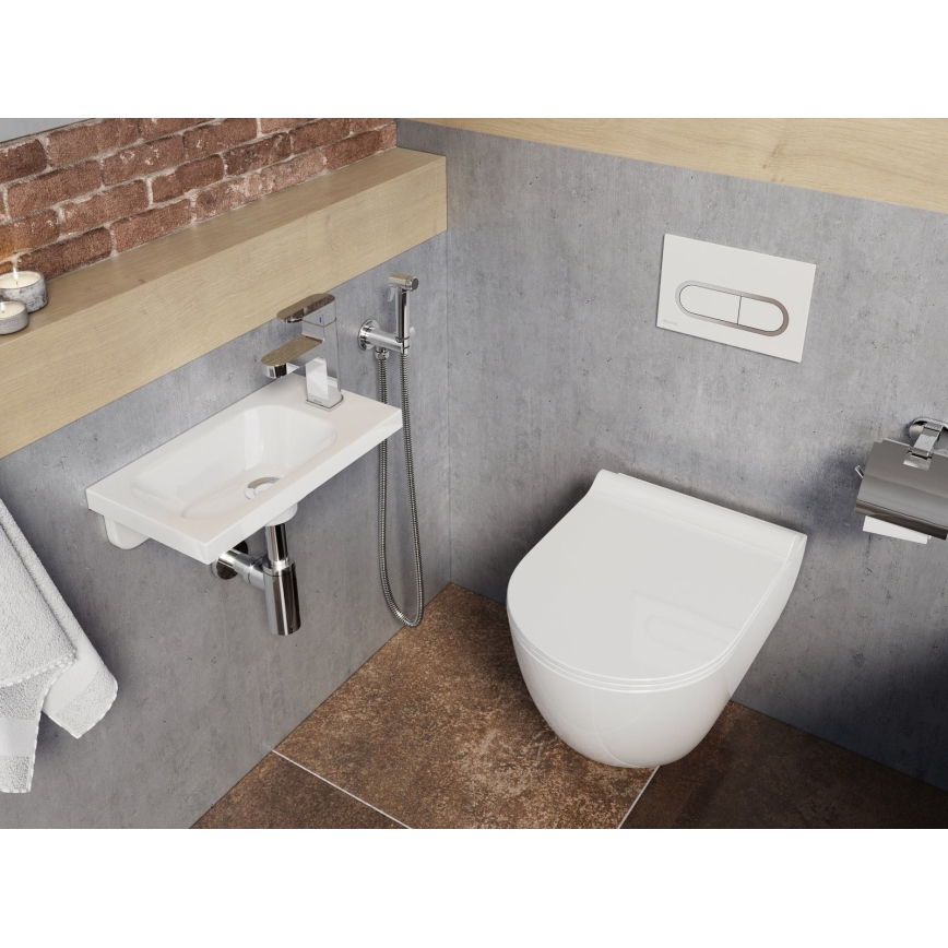 Ravak X01455 - Pulsador de descarga CHROME 24,7x16,5 cm blanco