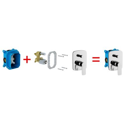 Ravak X070052 - Cuerpo base para grifería empotrada R-BOX 15,2x11,9 cm