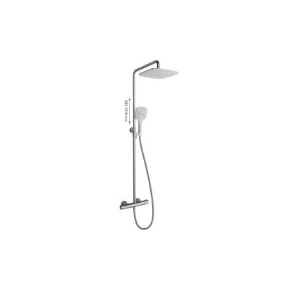 Ravak X070099 - Conjunto de ducha con mezclador termostático TERMO, cromo brillante
