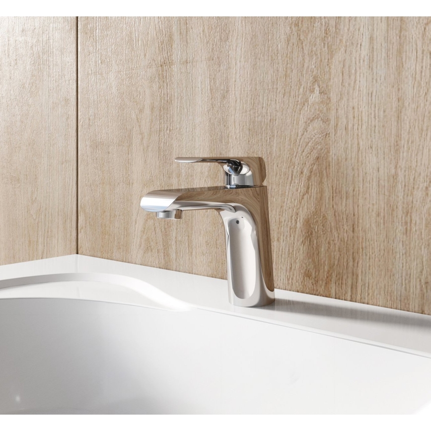 Ravak X070118 - Grifo de lavabo FLAT 15,1 cm cromo brillante