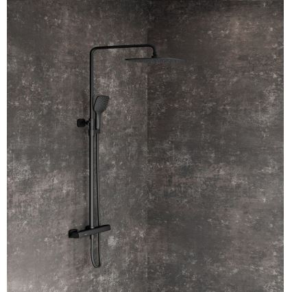 Ravak X070160 - Juego de ducha con grifo termostático FREE, negro