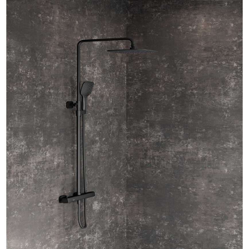 Ravak X070160 - Juego de ducha con grifo termostático FREE, negro