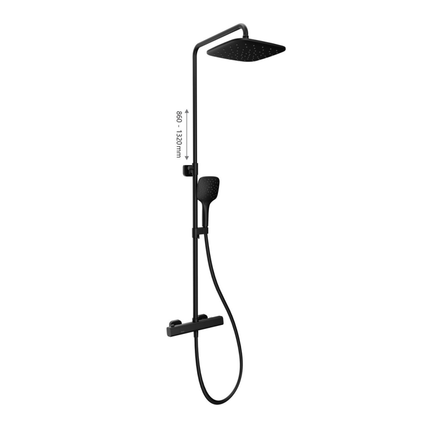 Ravak X070160 - Juego de ducha con grifo termostático FREE, negro