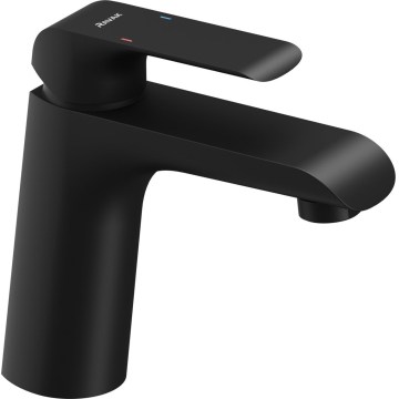Ravak X070173 - Grifo monomando para lavabo FLAT 15,1 cm, negro mate