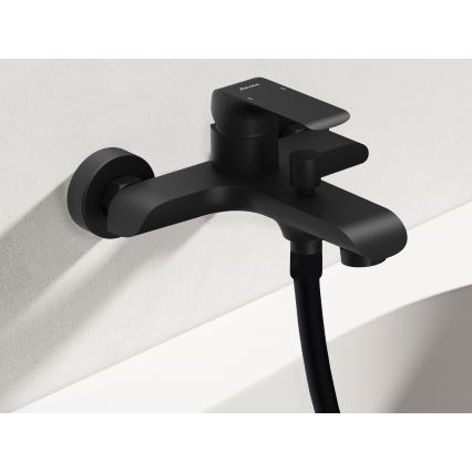 Ravak X070175 - Grifo de bañera FLAT negro mate