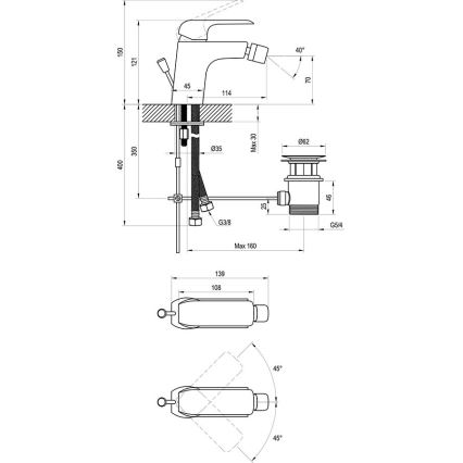 Ravak X070178 - Grifo para bidé FLAT negro mate