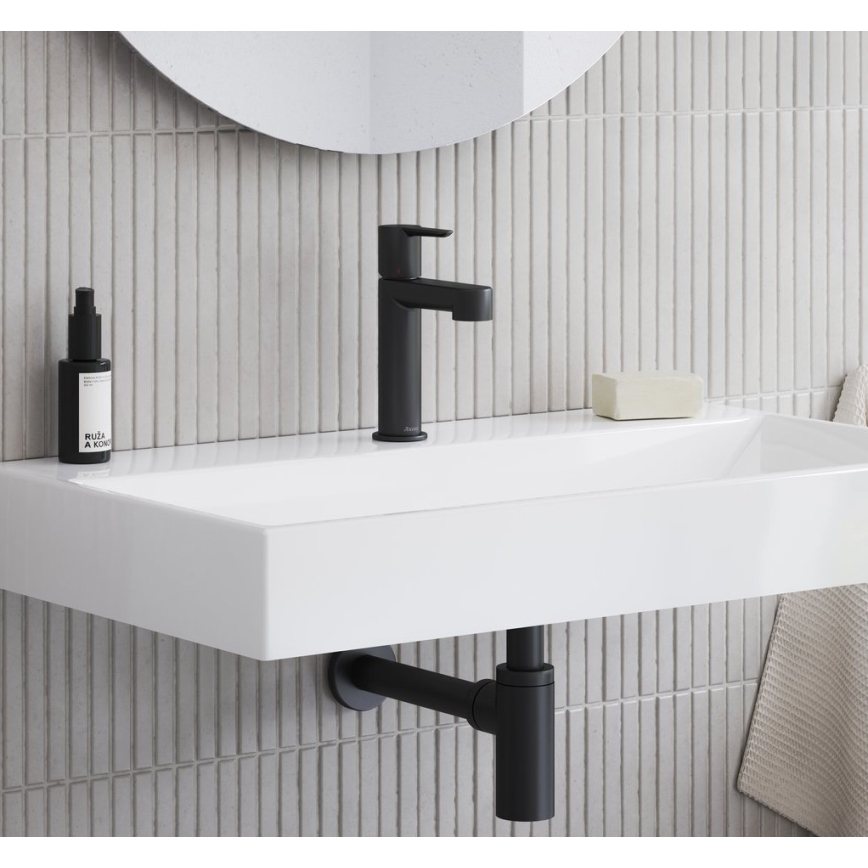 Ravak X070181 - Grifo de lavabo PURI 19,1 cm negro