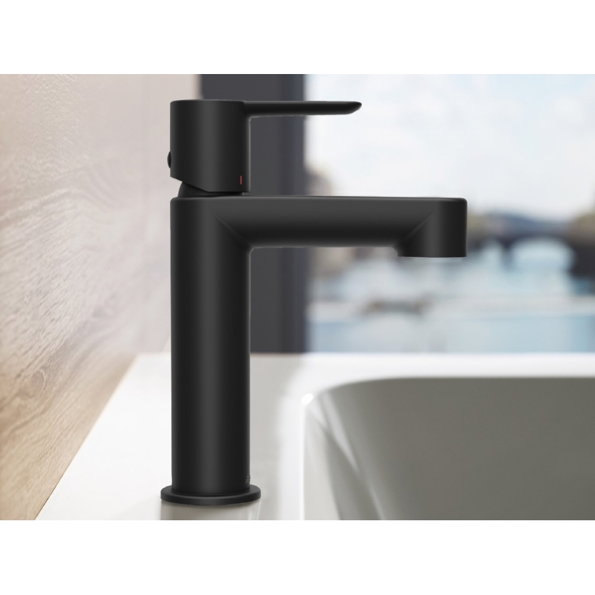Ravak X070181 - Grifo de lavabo PURI 19,1 cm negro
