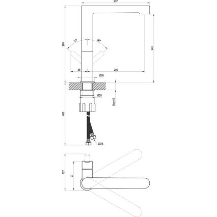 Ravak X070183 - Grifo monomando para lavabo PURI 26,9 cm negro