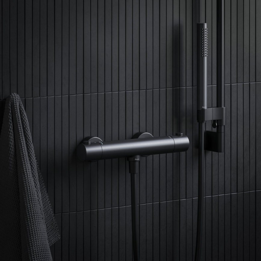 Ravak X070188 - Grifo termostático de ducha PURI negro