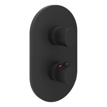 Ravak X070469 - Batería termostática de ducha para instalación empotrada, acabado CHROME en negro