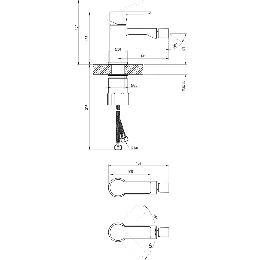 Ravak X070493 - Grifo para bidé SOLAR, negro