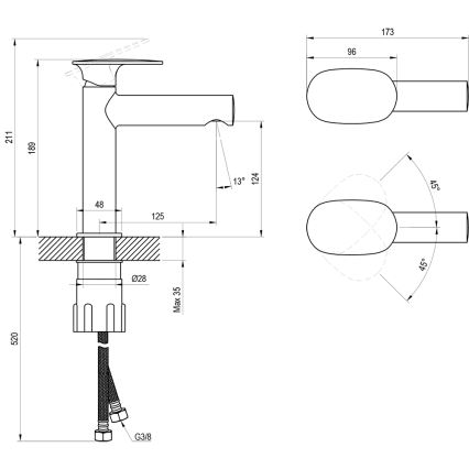 Ravak X070523 - Grifo de lavabo SPRING 18,9 cm cromado brillante