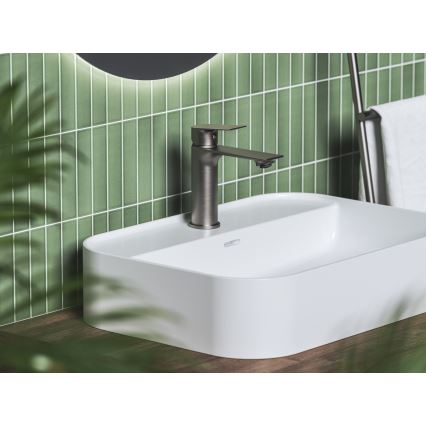 Ravak X070652 - Grifo monomando para lavabo PLAN 16,8 cm, acabado grafito cepillado