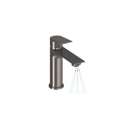 Ravak X070652 - Grifo monomando para lavabo PLAN 16,8 cm, acabado grafito cepillado