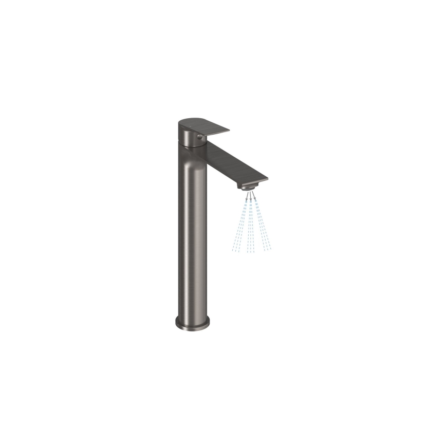 Ravak X070653 - Grifo monomando para lavabo PLAN 30 cm en grafito cepillado