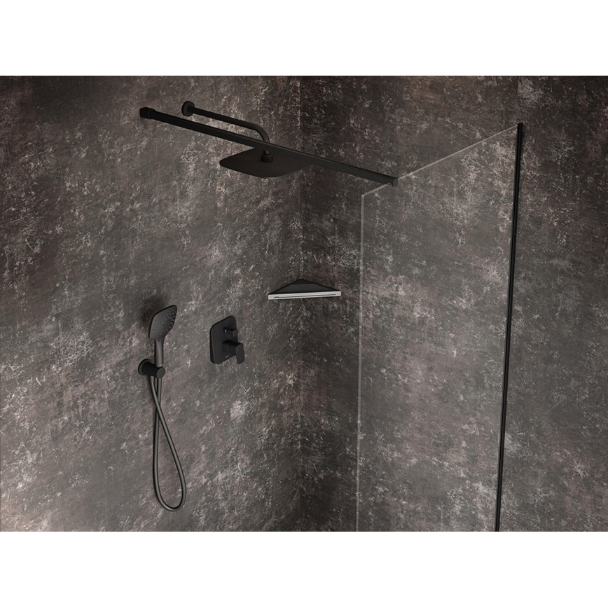 Ravak X07P569 - Ducha de mano con pulsador, color negro