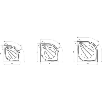 Ravak XA237701010 - Plato de ducha cuadrante ELIPSO 90x90 cm blanco
