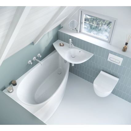 Ravak XJ1L1100000 - Lavabo suspendido AVOCADO 85x45 cm mármol fundido/blanco
