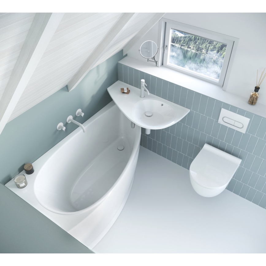 Ravak XJ1L1100000 - Lavabo suspendido AVOCADO 85x45 cm mármol fundido/blanco