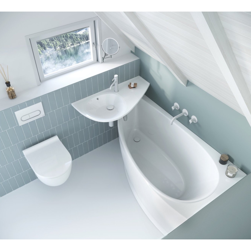 Ravak XJ1P1100000 - Lavabo suspendido AVOCADO 85x45 cm, mármol fundido/blanco