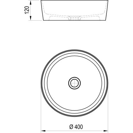Ravak XJX01140002 - Lavabo sobre encimera UNI SLIM Ø 40 cm cerámica/blanco