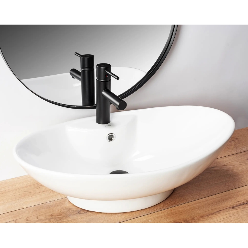 REA-00692 - Lavabo sobre encimera ROSA 44x66 cm cerámica/blanco brillante