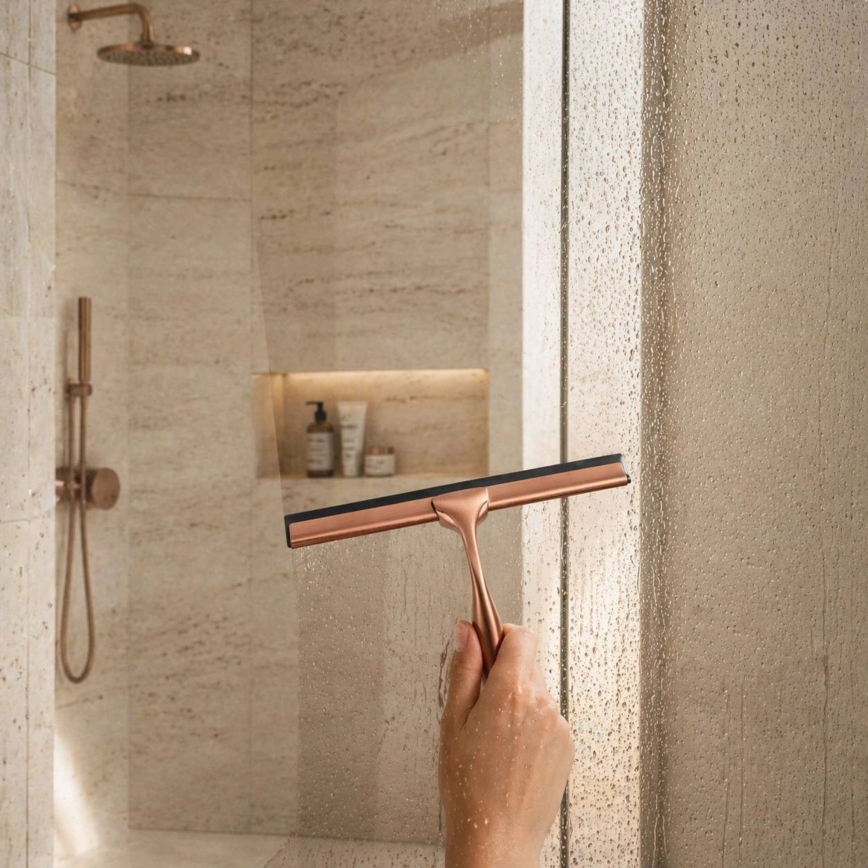 REA-72065 - Racleta para cristal con soporte, cobre cepillado