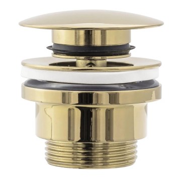 REA-A2360 - Desagüe para lavabo CLICK-CLACK, diámetro 6,4 cm, dorado