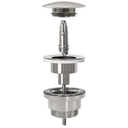 REA-A4400 - Sifón para lavabo con desagüe CLICK-CLACK Ø 6,4 cm, níquel