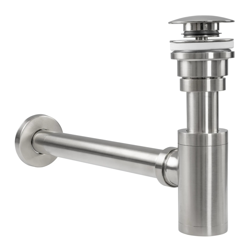 REA-A4400 - Sifón para lavabo con desagüe CLICK-CLACK Ø 6,4 cm, níquel