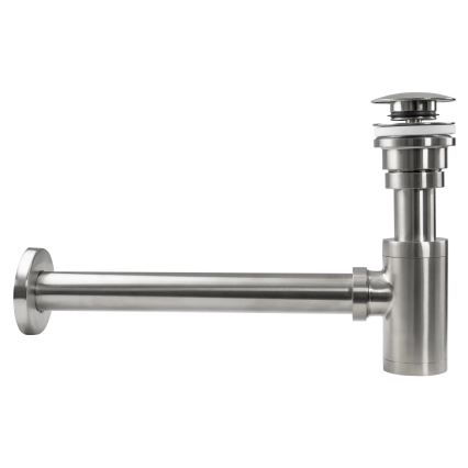 REA-A4400 - Sifón para lavabo con desagüe CLICK-CLACK Ø 6,4 cm, níquel