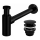 REA-A5215 - Sifón para lavabo con válvula CLICK-CLACK, Ø 6,4 cm, acabado negro mate
