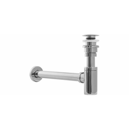 REA-A5693 - Sifón para lavabo con válvula CLICK-CLACK, Ø 6,4 cm, cromo brillante