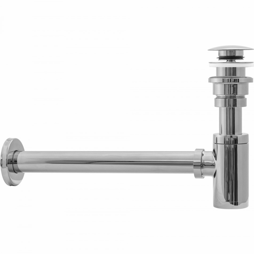 REA-A5693 - Sifón para lavabo con válvula CLICK-CLACK, Ø 6,4 cm, cromo brillante