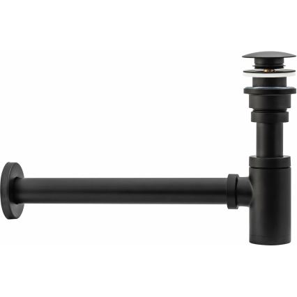 REA-A8536 - Sifón para lavabo con desagüe CLICK-CLACK, diámetro 6,4 cm, negro