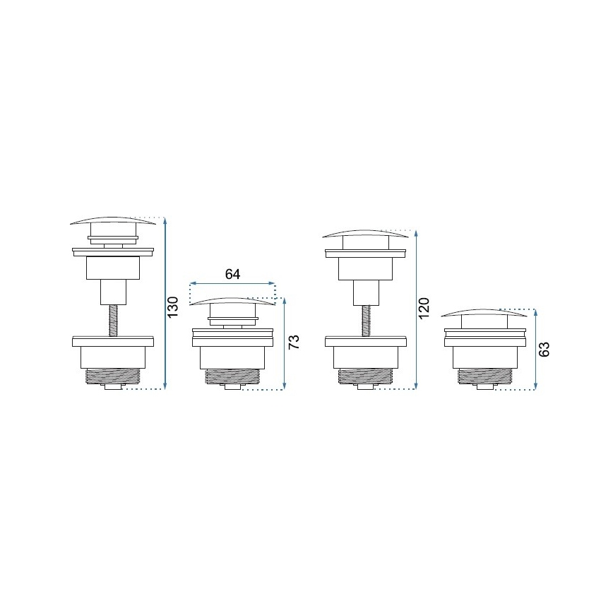REA-A8585 - Desagüe para lavabo CLICK-CLACK, diámetro 6,4 cm, acabado oro cepillado