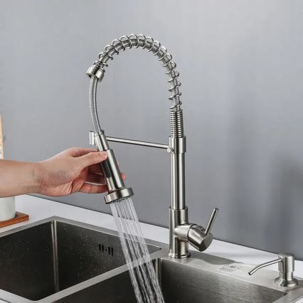 REA-B0417 - Grifo de fregadero con ducha extraíble COLIN 42,5 cm níquel