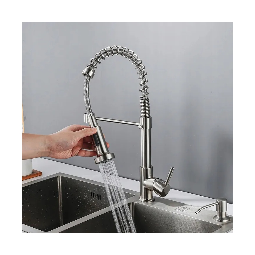 REA-B0417 - Grifo de fregadero con ducha extraíble COLIN 42,5 cm níquel