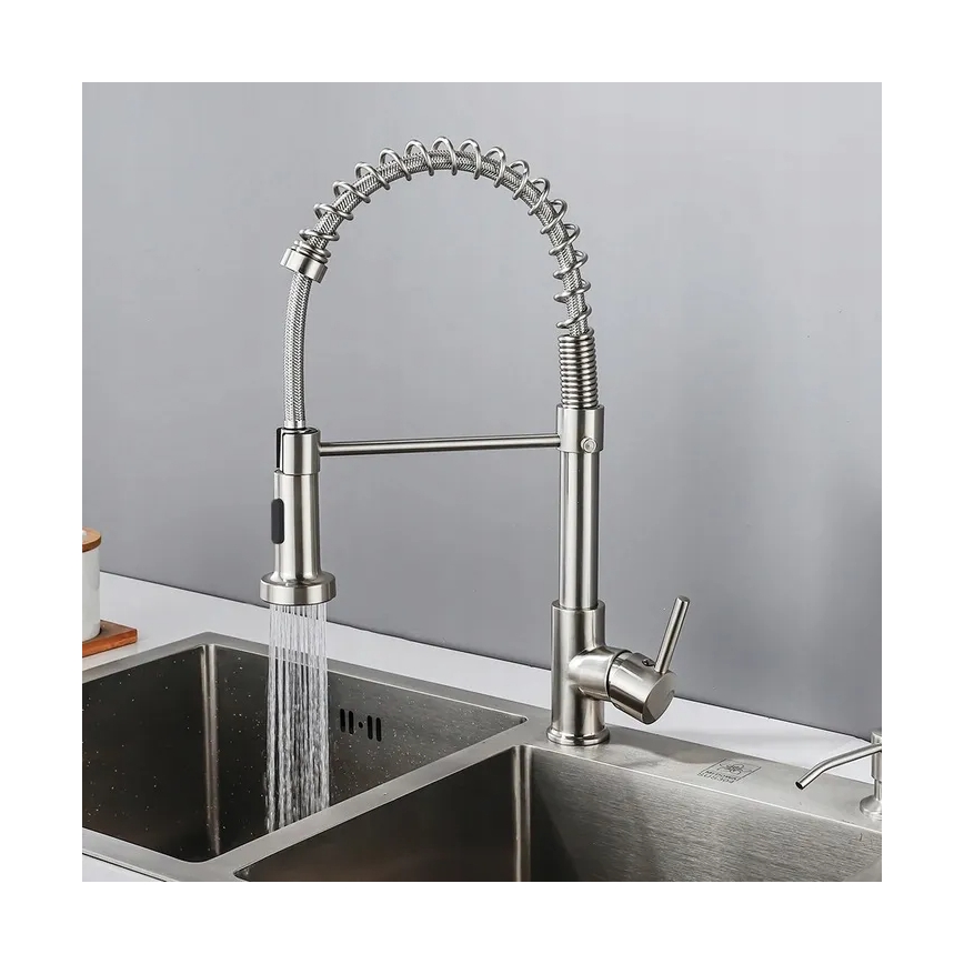 REA-B0417 - Grifo de fregadero con ducha extraíble COLIN 42,5 cm níquel